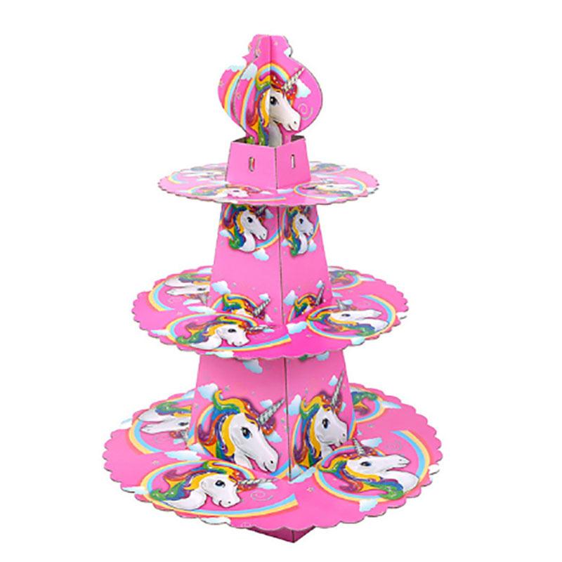 Kids Theme Unicorn Design Three-layer Cake Stand