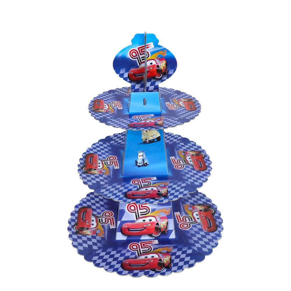 Kids Theme Lightning McQueen Design Three-layer Cake Stand