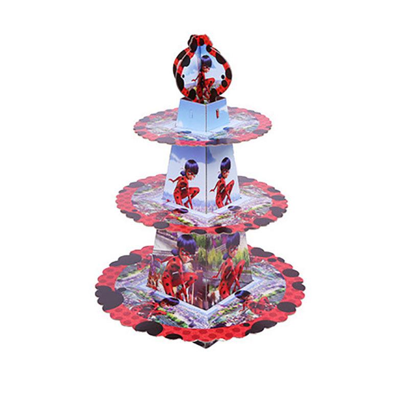 Kids Theme Miraculous Ladybug Design Three-layer Cake Stand