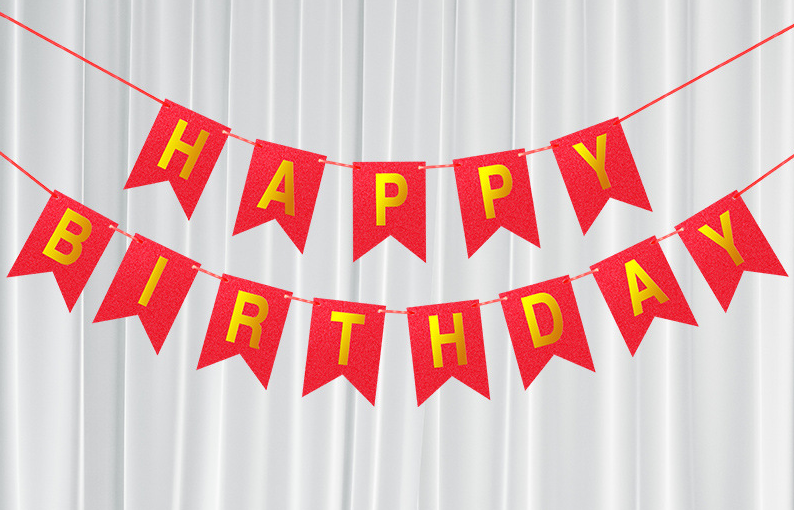 Birthday Red Laser Banner for Birthday Celebration