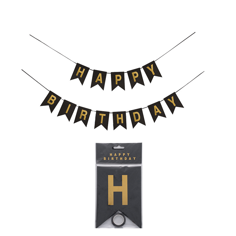 Black Laser Gold Foil Fish Tail Banner