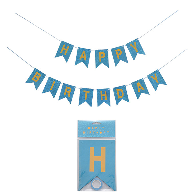 Birthday Sky Blue Laser Banner for Birthday Celebration