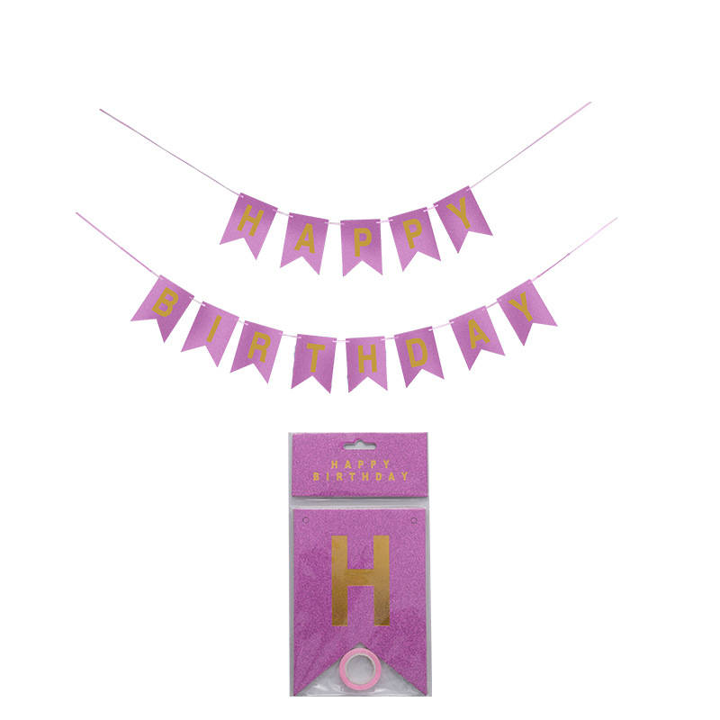Pink Laser Gold Foil Fish Tail Banner
