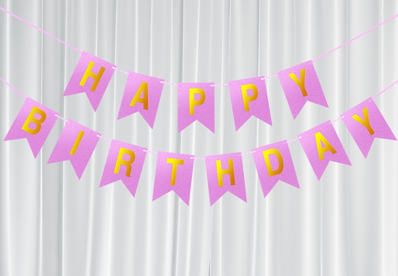 Birthday Pink Laser Banner for Birthday Celebration
