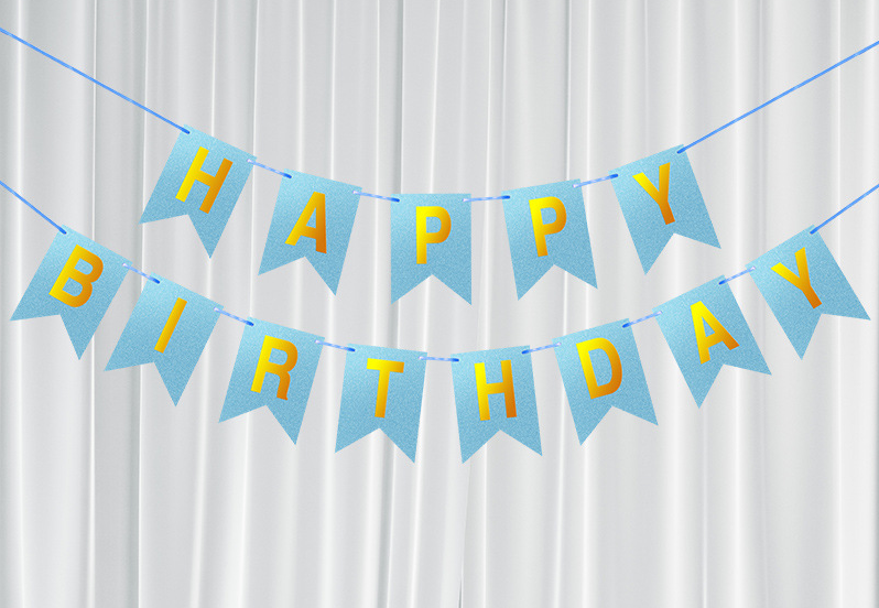 Birthday Sky Blue Laser Banner for Birthday Celebration