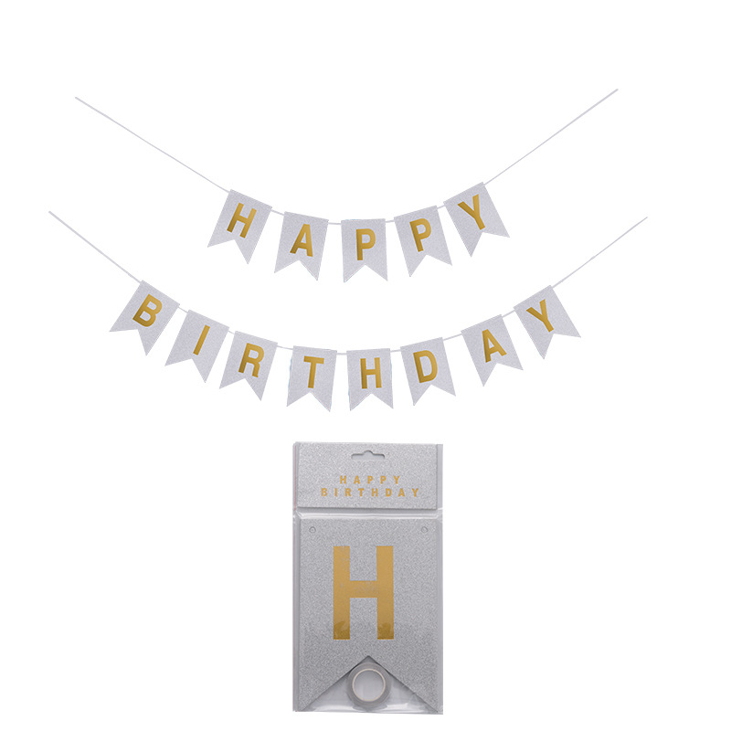 Light Blue Laser Gold Foil Fish Tail Banner