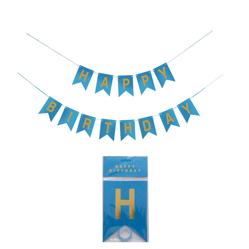 Sapphire Blue Laser Gold Foil Fish Tail Banner