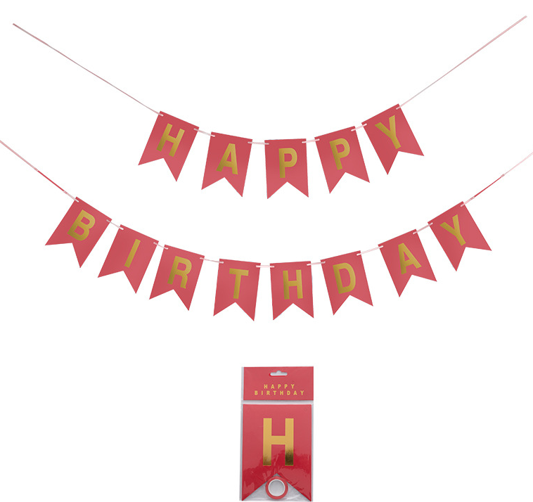 Birthday Red Banner for Birthday Celebration