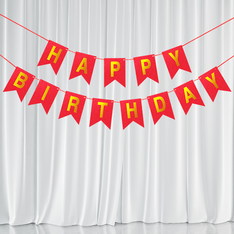 Red Scallions Gold Foil Fish Tail Banner