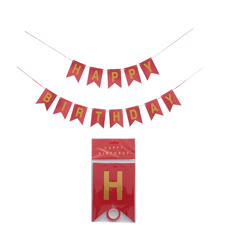Red Laser Gold Foil Fish Tail Banner