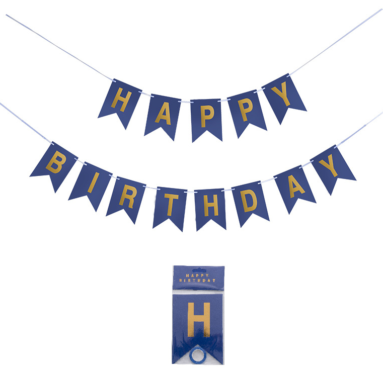 Birthday Dark Blue Banner for Birthday Celebration