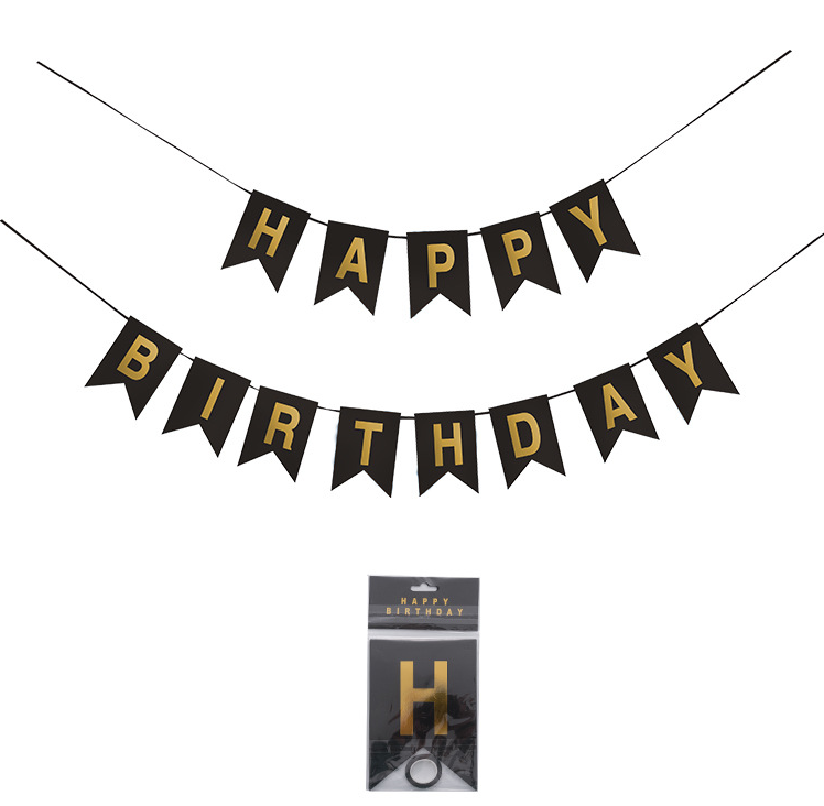 Birthday Black Banner for Birthday Celebration