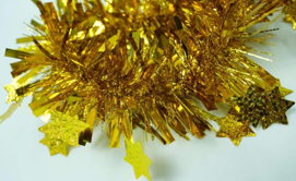Gold with Gold Laser Star 4-ply Tinsel Garland