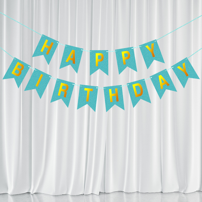 Light Green Scallions Gold Foil Fish Tail Banner