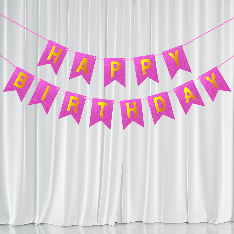 Hot Pink Scallions Gold Foil Fish Tail Banner