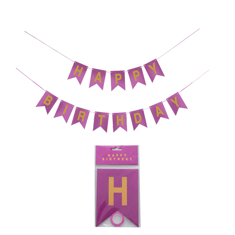 Hot Pink Laser Gold Foil Fish Tail Banner