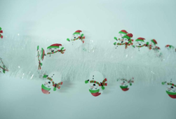 Transparent and Green Snowman 4-ply Tinsel Garland