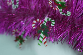 Purple Christmas Candy Cane 4-ply Tinsel Garland