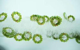 Transparent and Green Wreath 4-ply Tinsel Garland