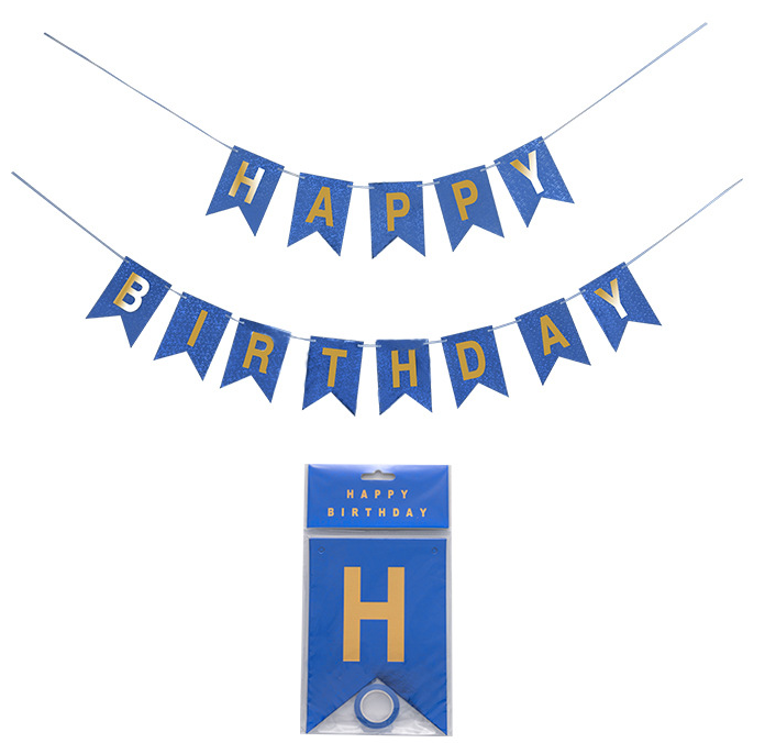Birthday Dark Blue Laser Banner for Birthday Celebration