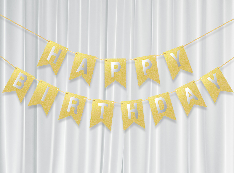 Birthday Gold Laser Banner for Birthday Celebration