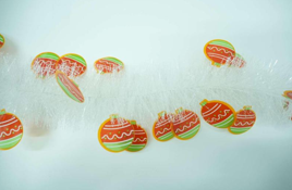 Transparent and Green Lollipop 4-ply Tinsel Garland