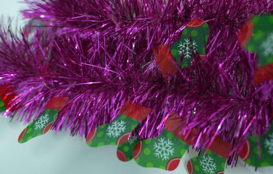 Purple Christmas Stocking 4-ply Tinsel Garland