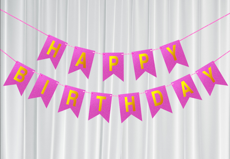 Birthday Rose Red Laser Banner for Birthday Celebration