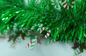 Green Christmas Candy Cane 4-ply Tinsel Garland
