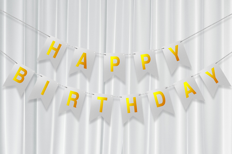 Birthday Silver Laser Banner for Birthday Celebration