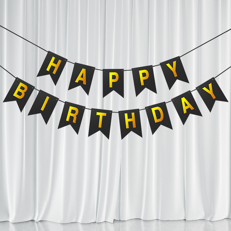 Black Scallions Gold Foil Fish Tail Banner