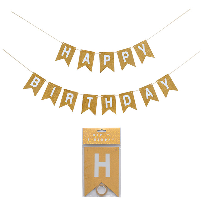 Birthday Gold Laser Banner for Birthday Celebration