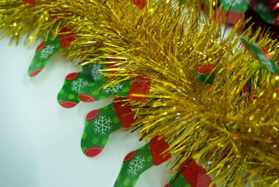 Gold Christmas Stocking 4-ply Tinsel Garland
