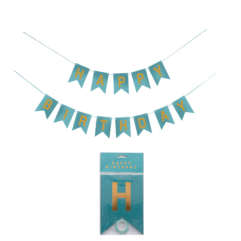 Lake Blue Laser Gold Foil Fish Tail Banner