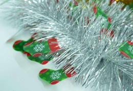 Silver Christmas Stocking 4-ply Tinsel Garland