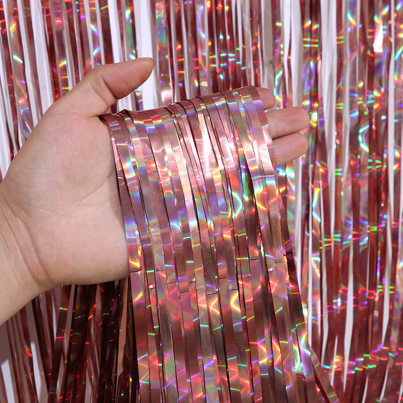 Tinsel Curtain Light column foil curtain Rose Gold