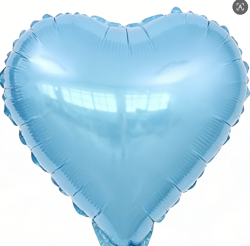 10 inch Pearlescent Blue Heart Shaped Foil Balloon