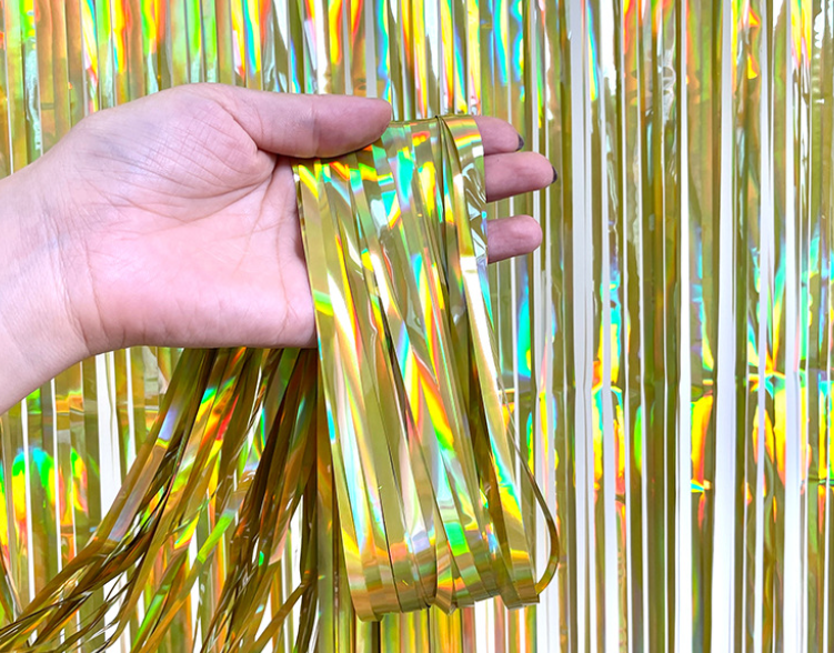 Tinsel Curtain Light column foil curtain Gold