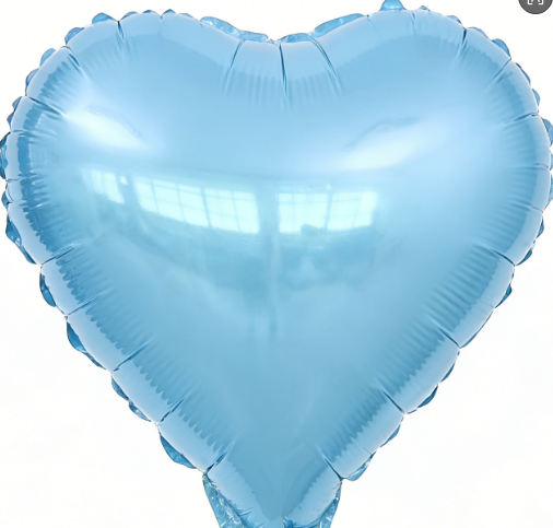 5 inch Pearlescent Blue Heart Shaped Foil Balloon