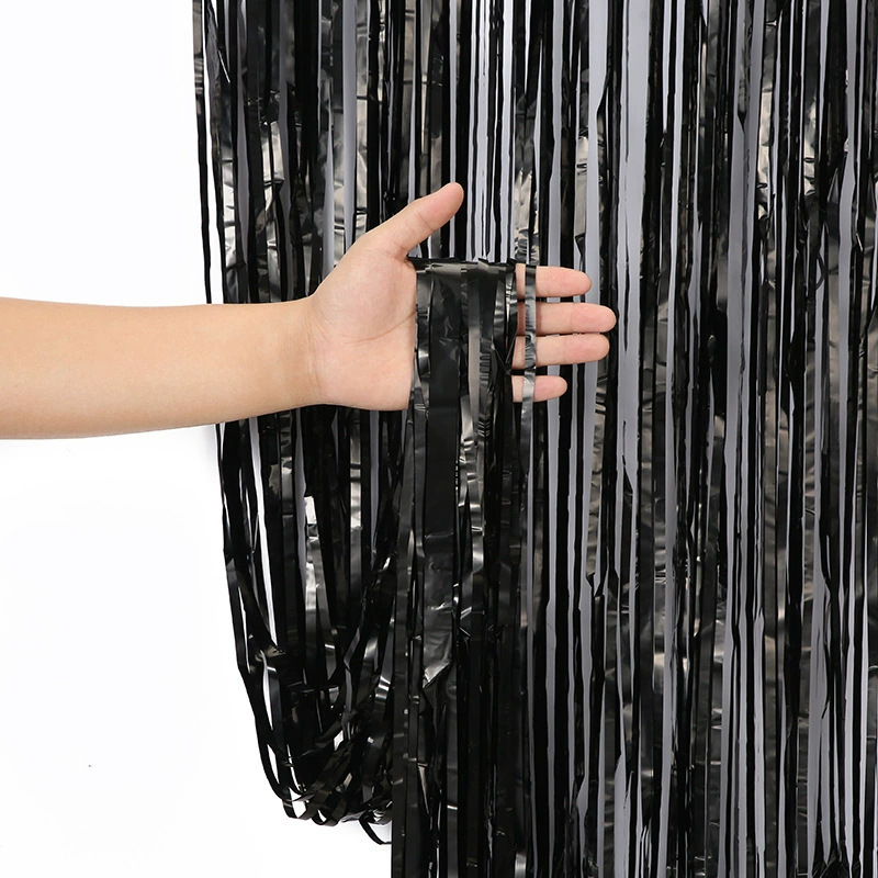 Tinsel Curtain Light column foil curtain Black