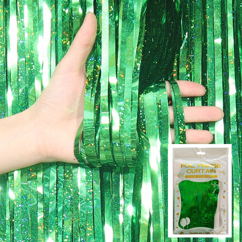 Tinsel Curtain Laser Foil Curtain Green