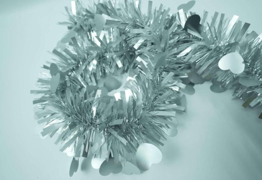 Matte Macaron Silver with Hearts 4-ply Tinsel Garland