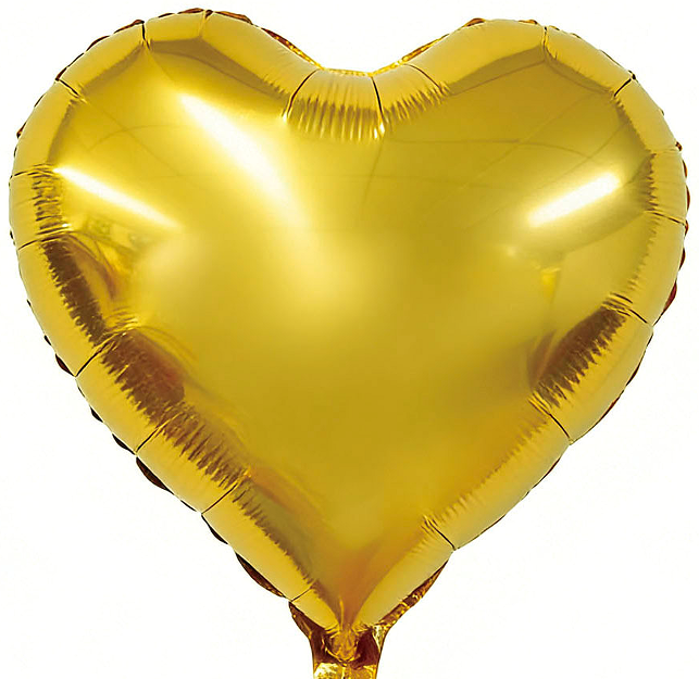 18 inch Golde Heart Shaped Foil Balloon
