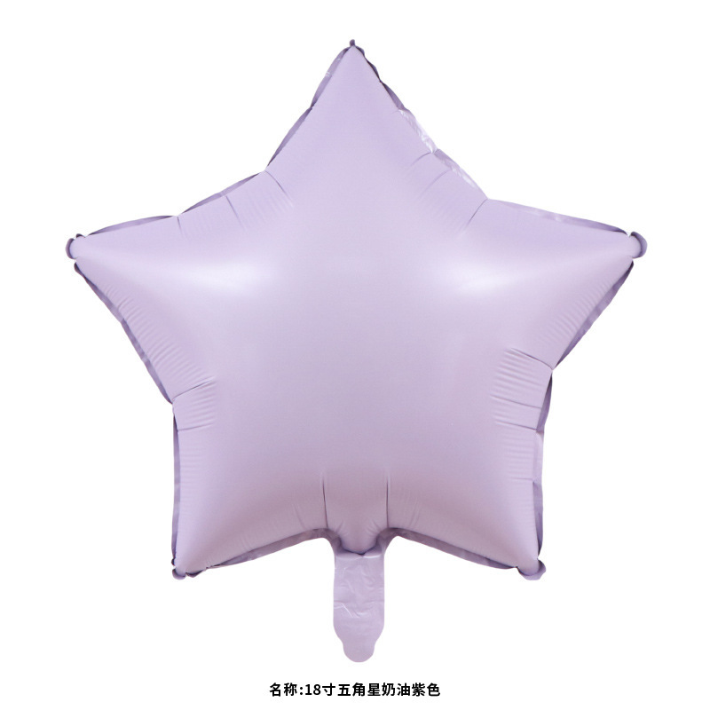18inch Cream Purple Star Shaped Foil Balloon