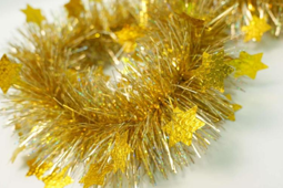Gold with Laser Gold Stars 4-ply Tinsel Garland