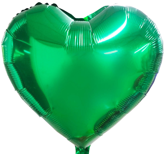 18 inch Deep Green  Heart Shaped Foil Balloon