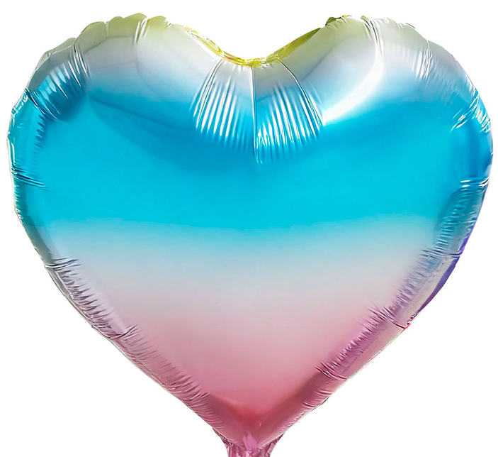 18 inch Rainbow Color Heart Shaped Foil Balloon