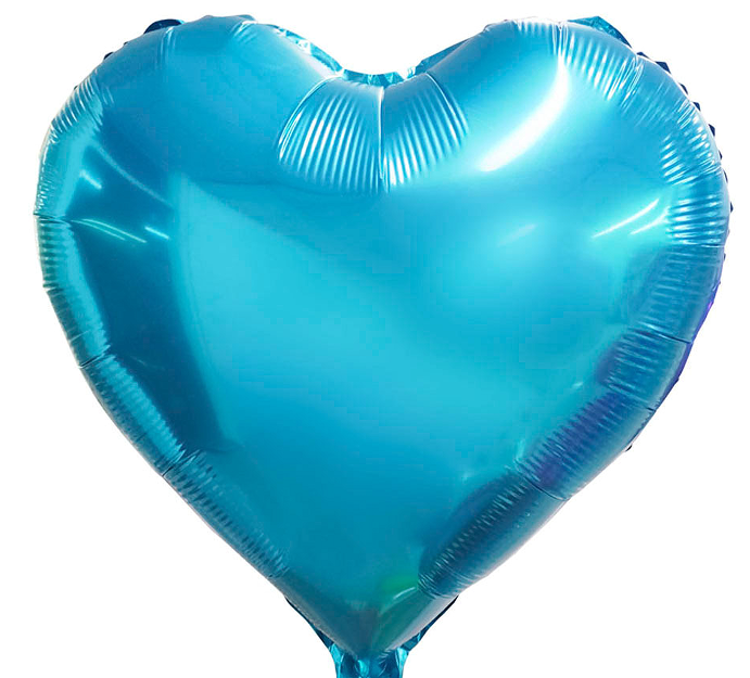 18 inch Pearlescent Blue Heart Shaped Foil Balloon