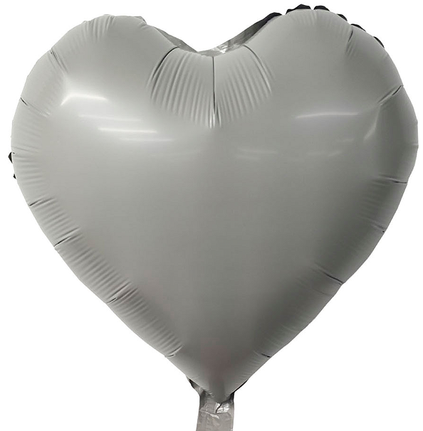 18 inch Metallic Gray Heart Shaped Foil Balloon