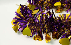 Valentine Theme Dark Purple with Golden Glossy Stars 5-ply Tinsel Garland